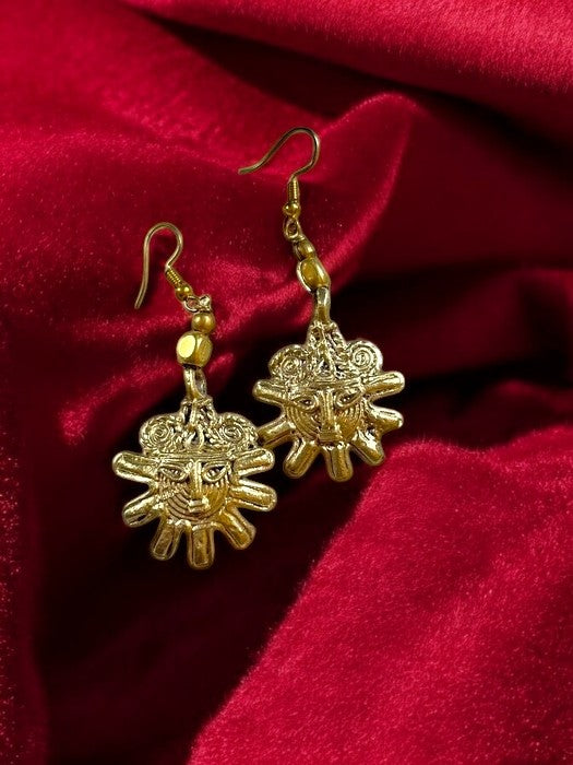 Yellow - Dokra Brass Handcrafted Earrings 12