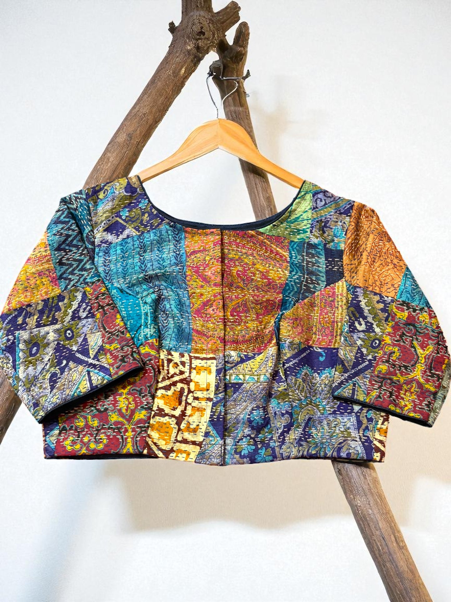 Kantha Patchwork Glass Sleeves Blouse