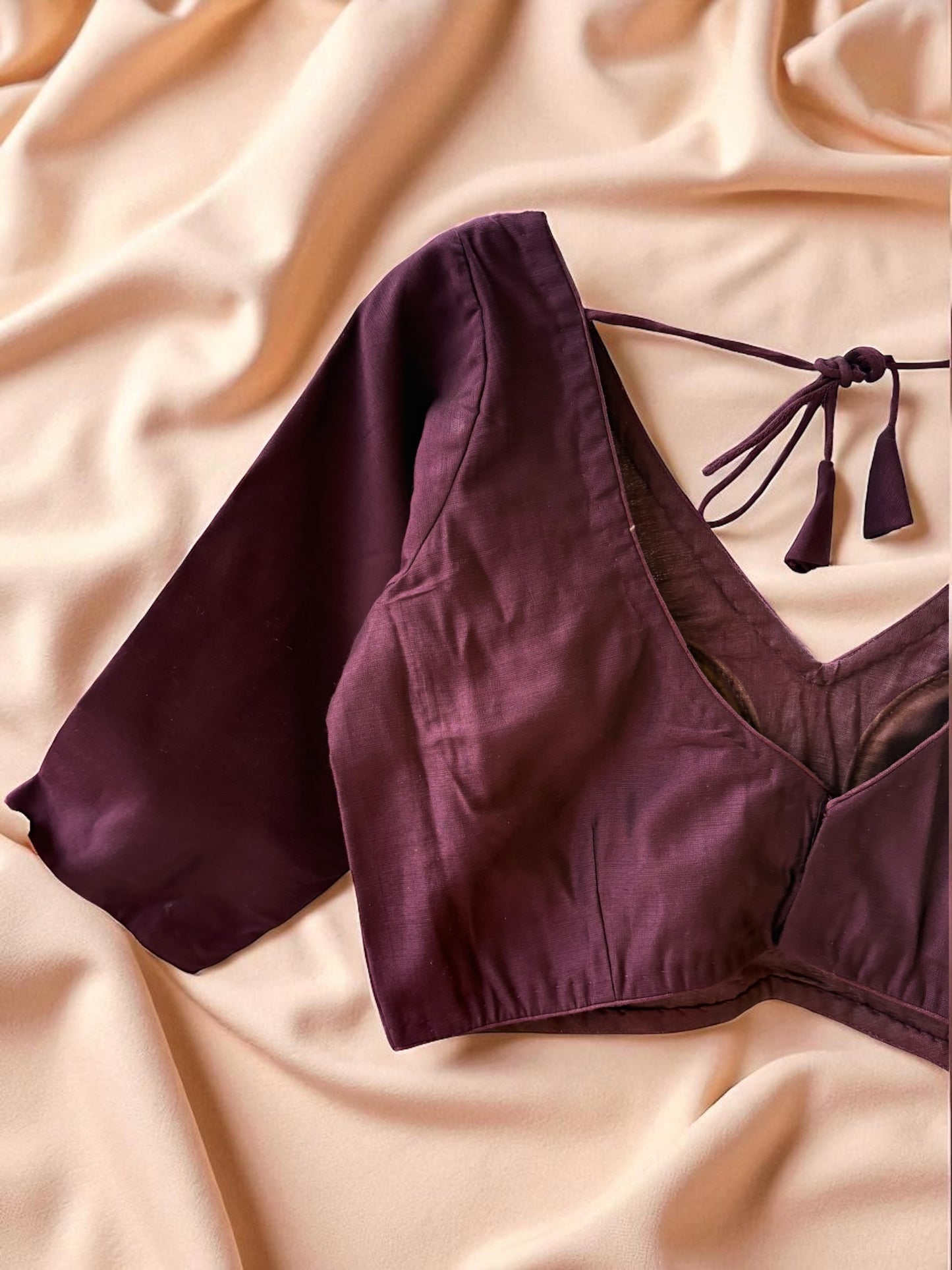 Mrinmoyi Glass Sleeves Padded Blouse - Purple