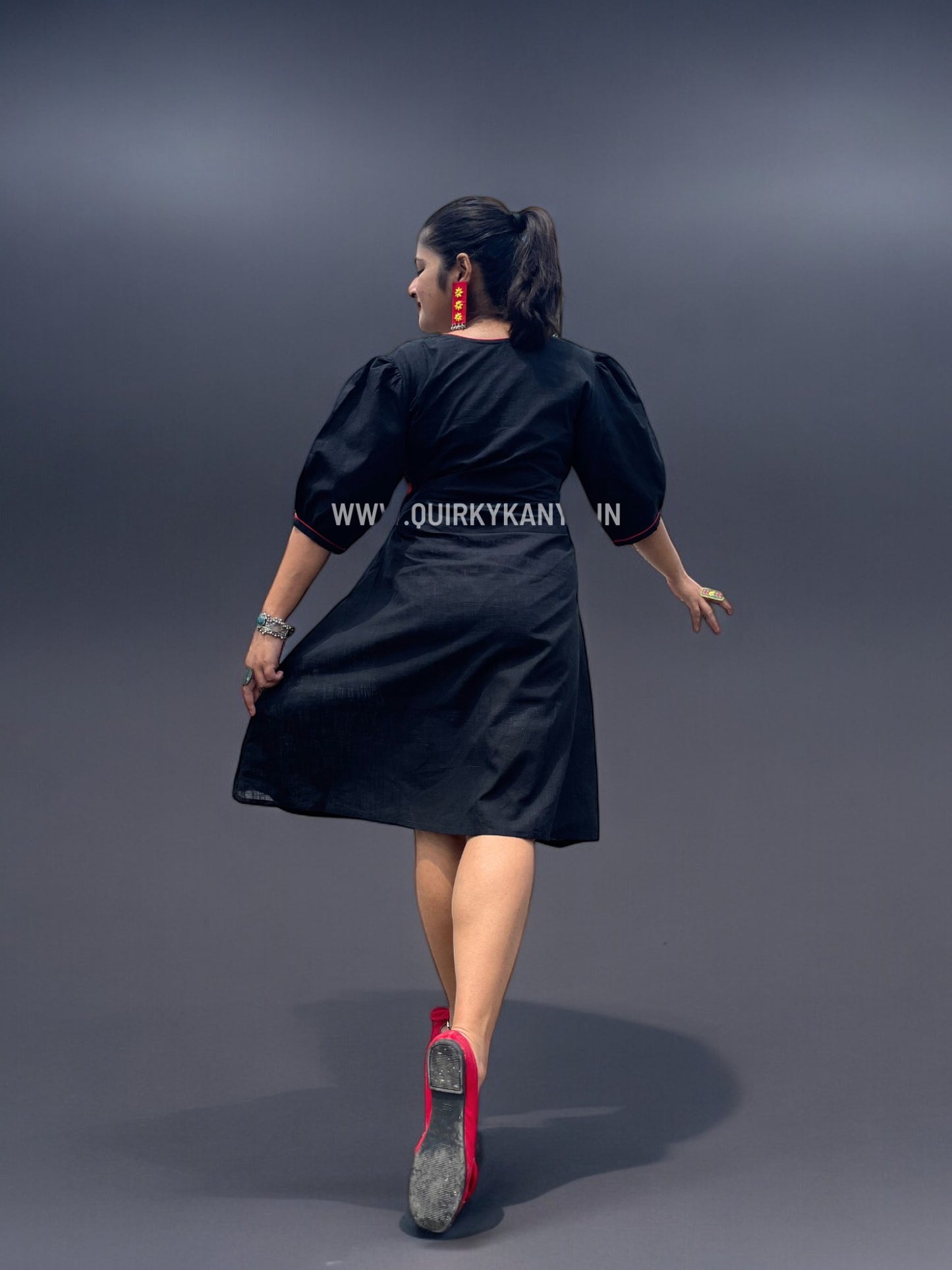 Moner Manush Patchwork Cotton A-line Dress