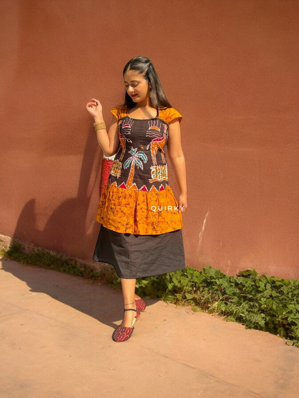 Boho Kanya Batik Cotton Low Drop-Waist Dress