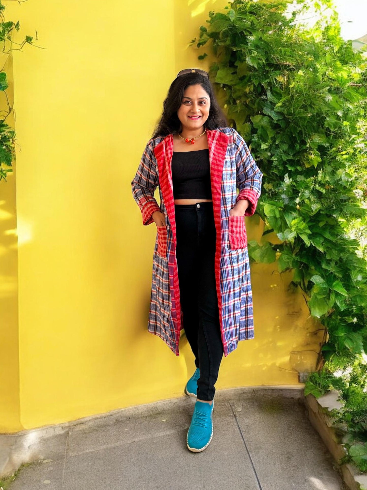 glamchha-reversible-cotton-long-jacket-red-blue