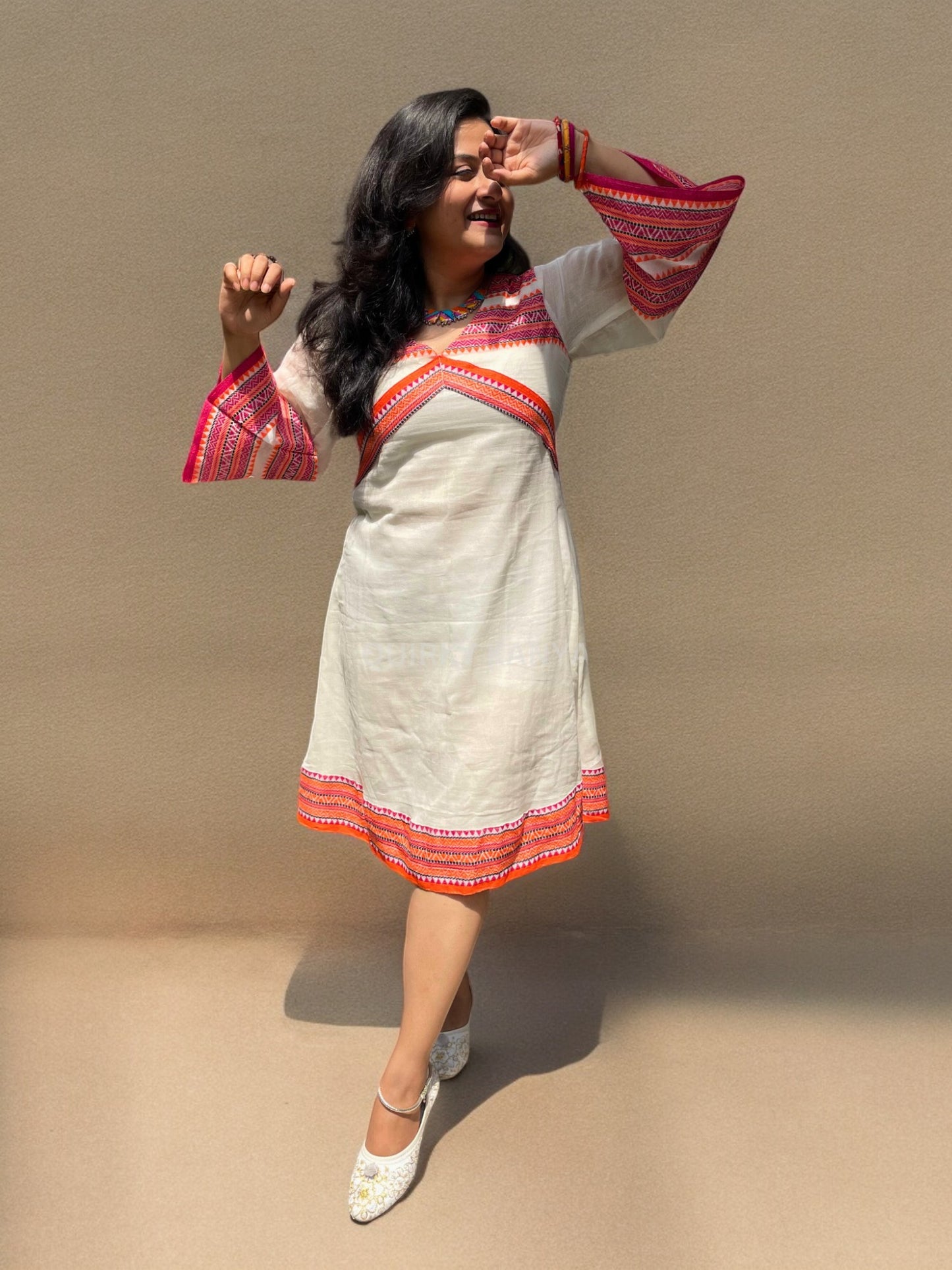 Atiya Manipuri Cotton A-line Dress