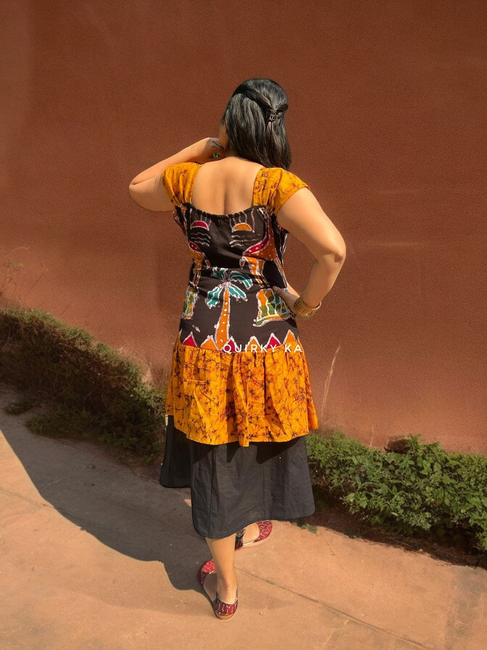 Boho Kanya Batik Cotton Low Drop-Waist Dress