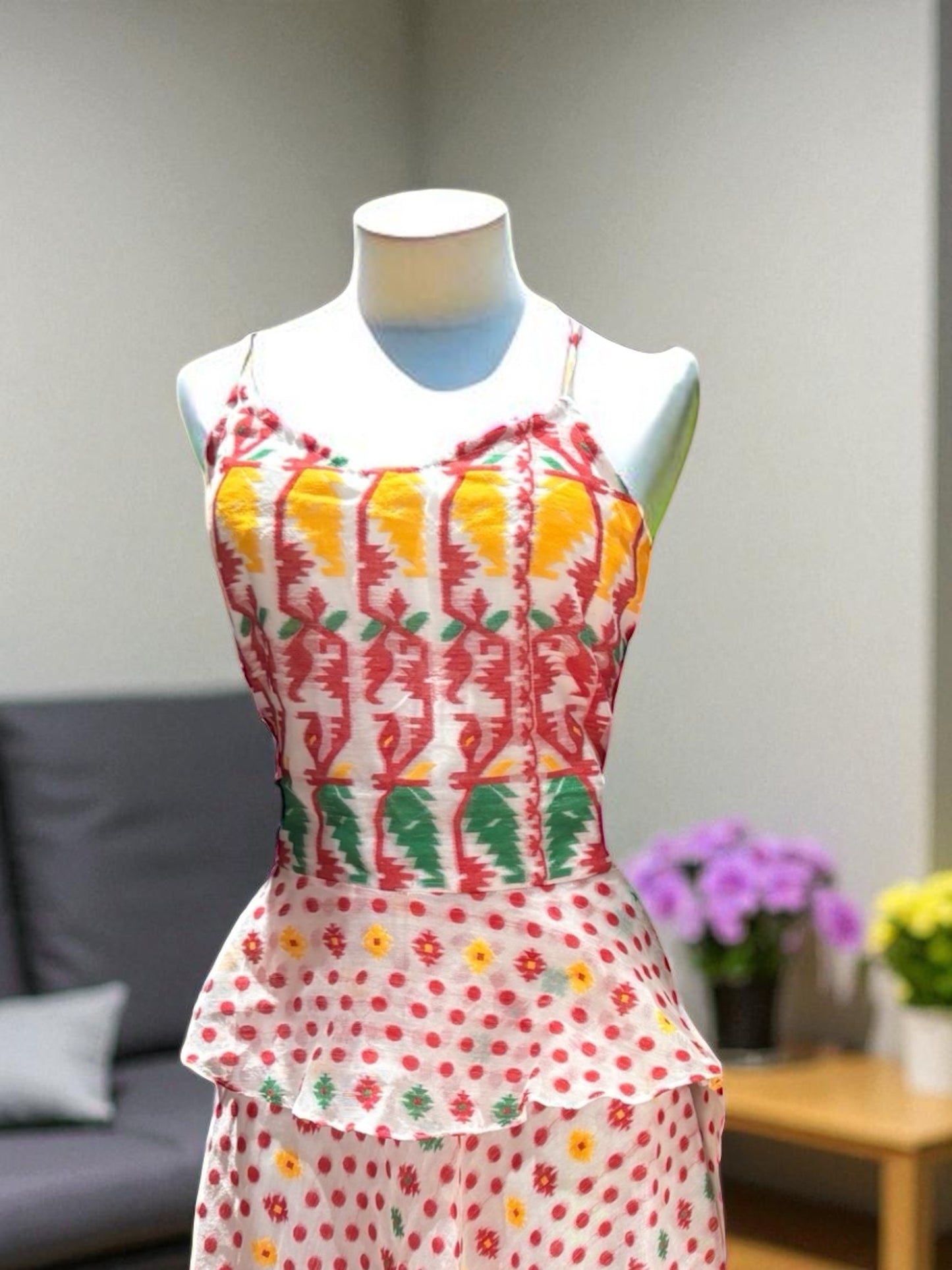 Jocelyn Jamdani Peplum Top & Skirt Coord Set