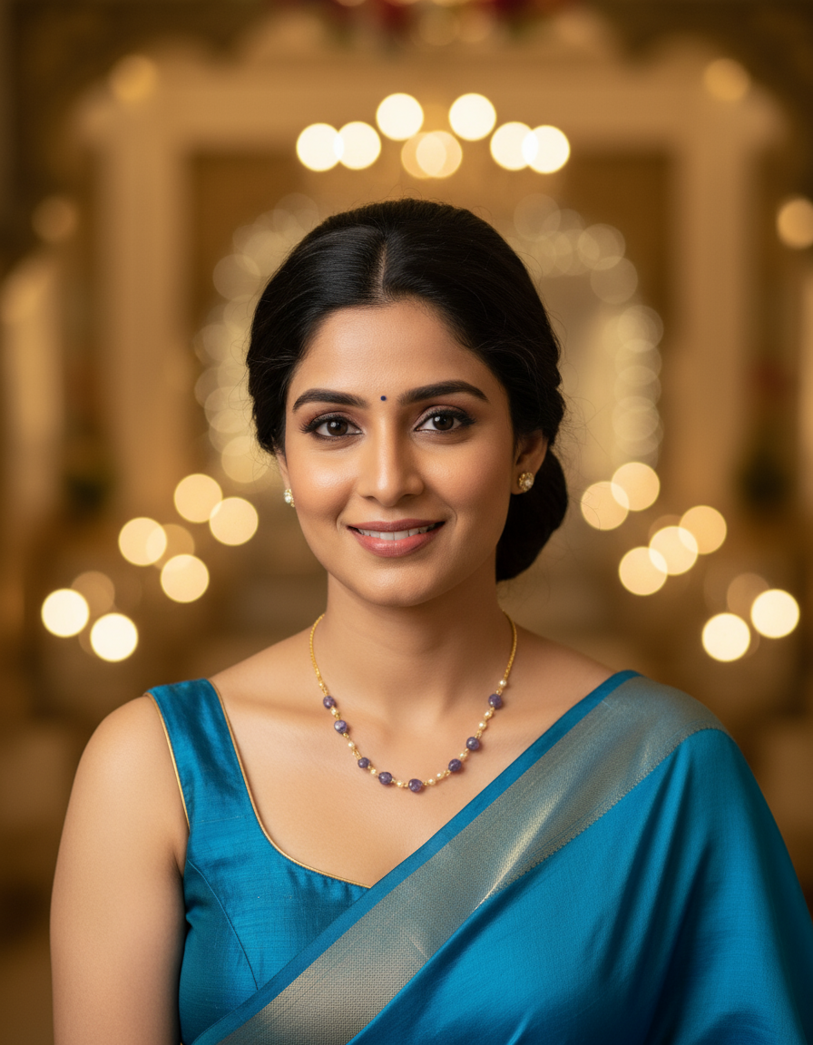 Inky Blue Stone Long Chain