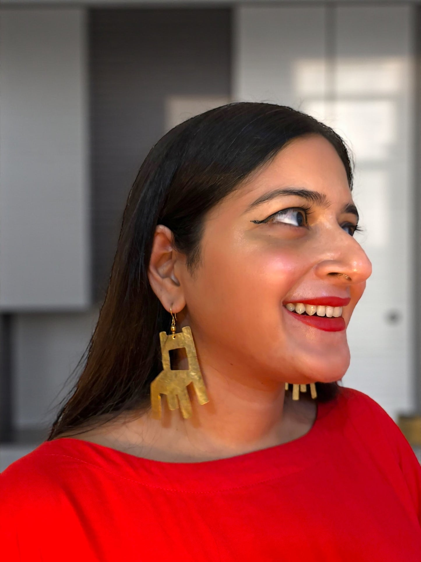 The Chair Brass Dangler Earrings