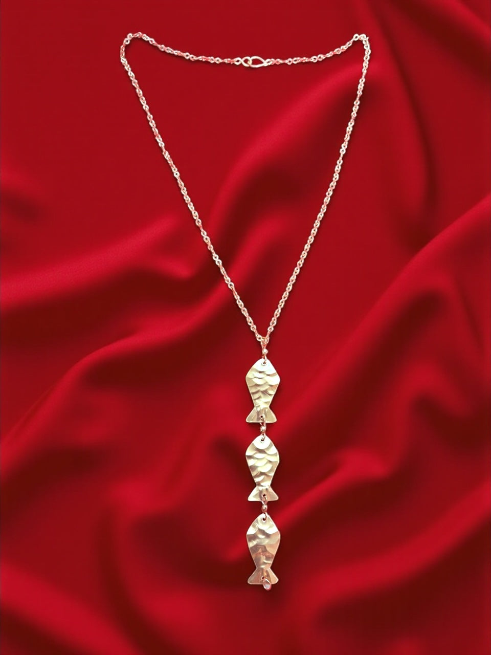 Meenakshi Brass Pendant Chain Necklace Jewelry Set (Necklace, Earrings)