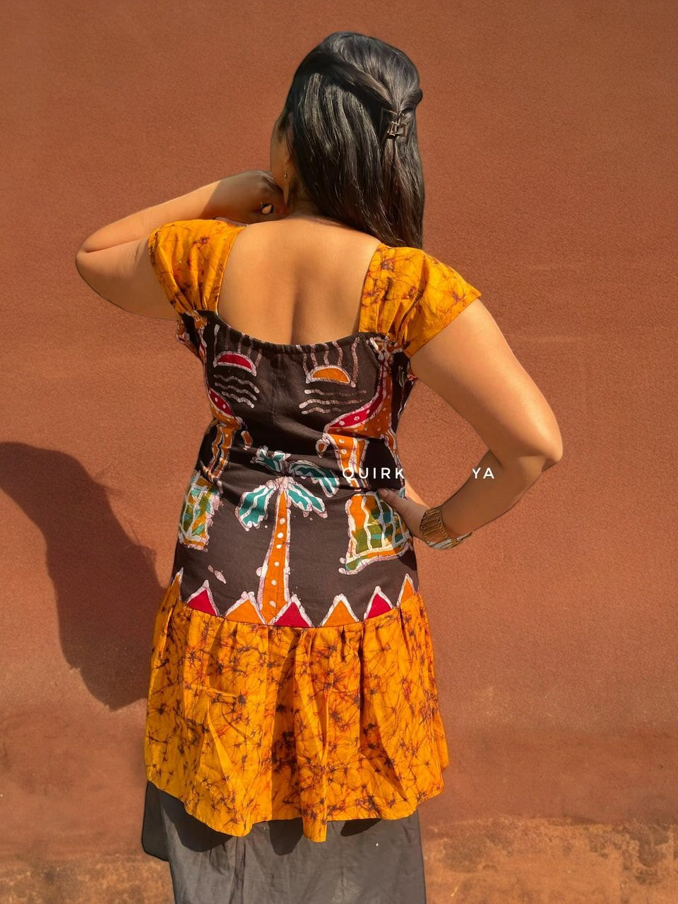 Boho Kanya Batik Cotton Low Drop-Waist Dress