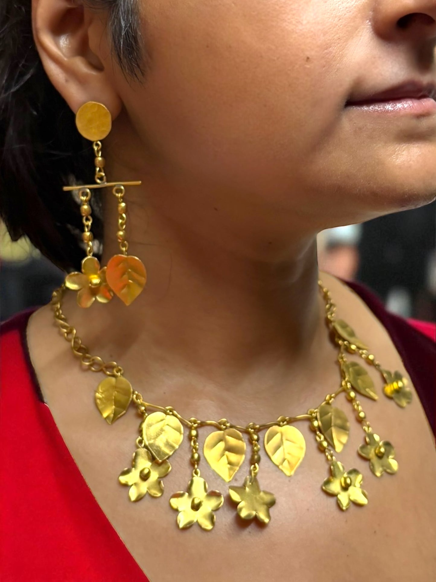 Phool Patti Brass Statement Necklace