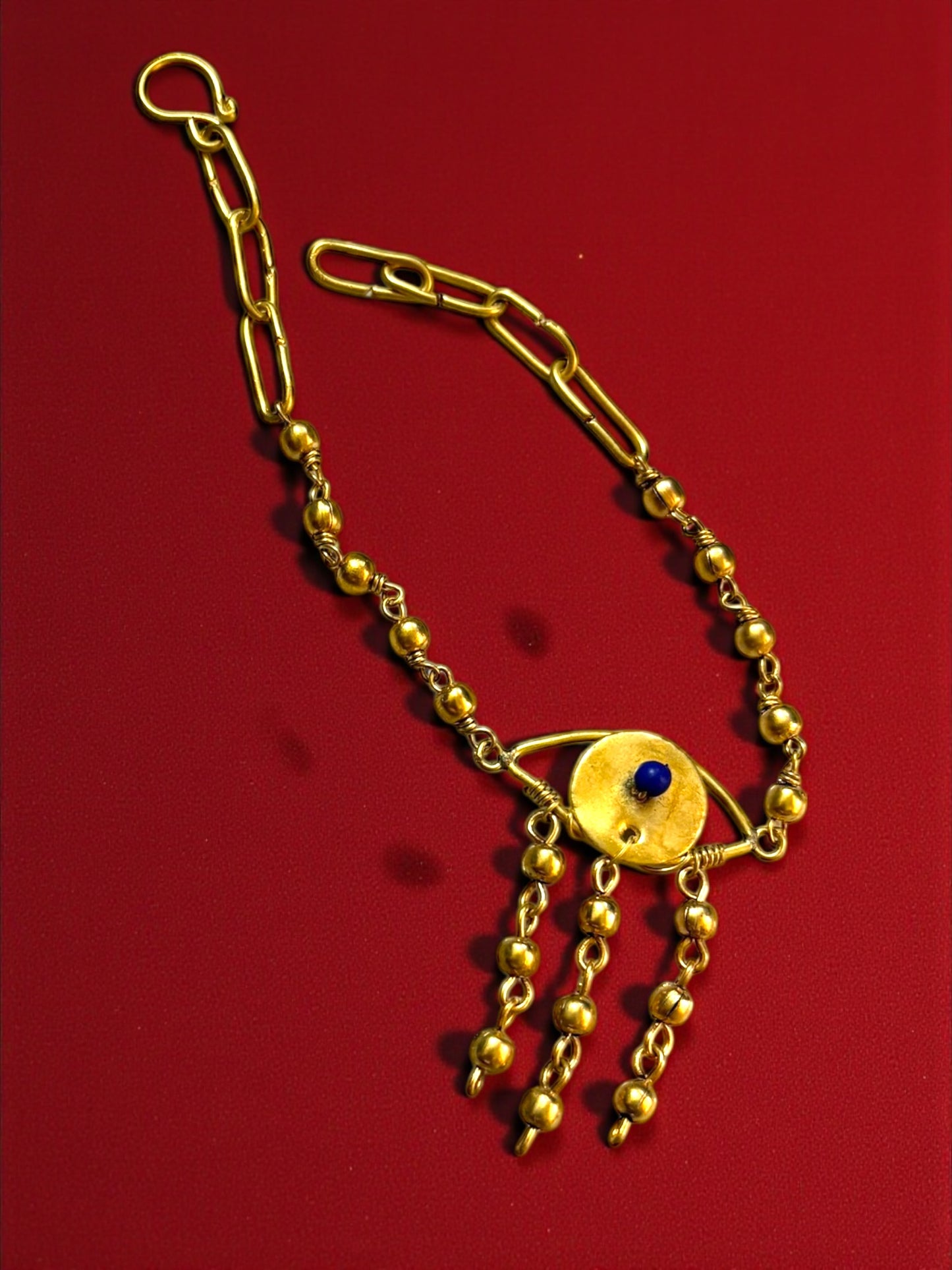 Evil Eye Brass Chain Bracelet