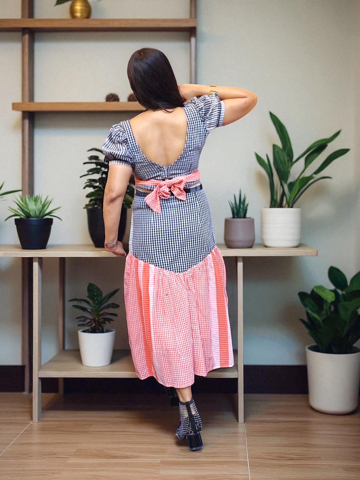 Sabrina Gamchha Cotton Top & Skirt Coord Set