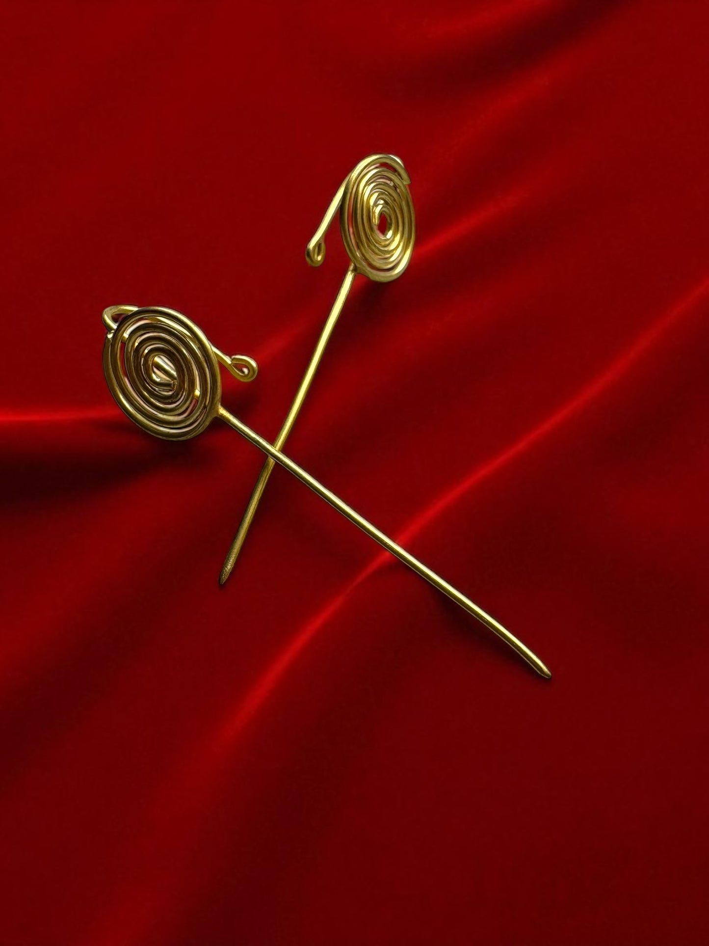 Minimalist Spiral Brass Earcuff Earrings