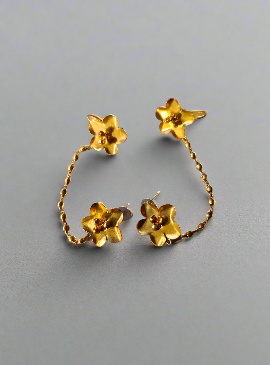 Bangaliana Chained Brass Earcuff Earrings