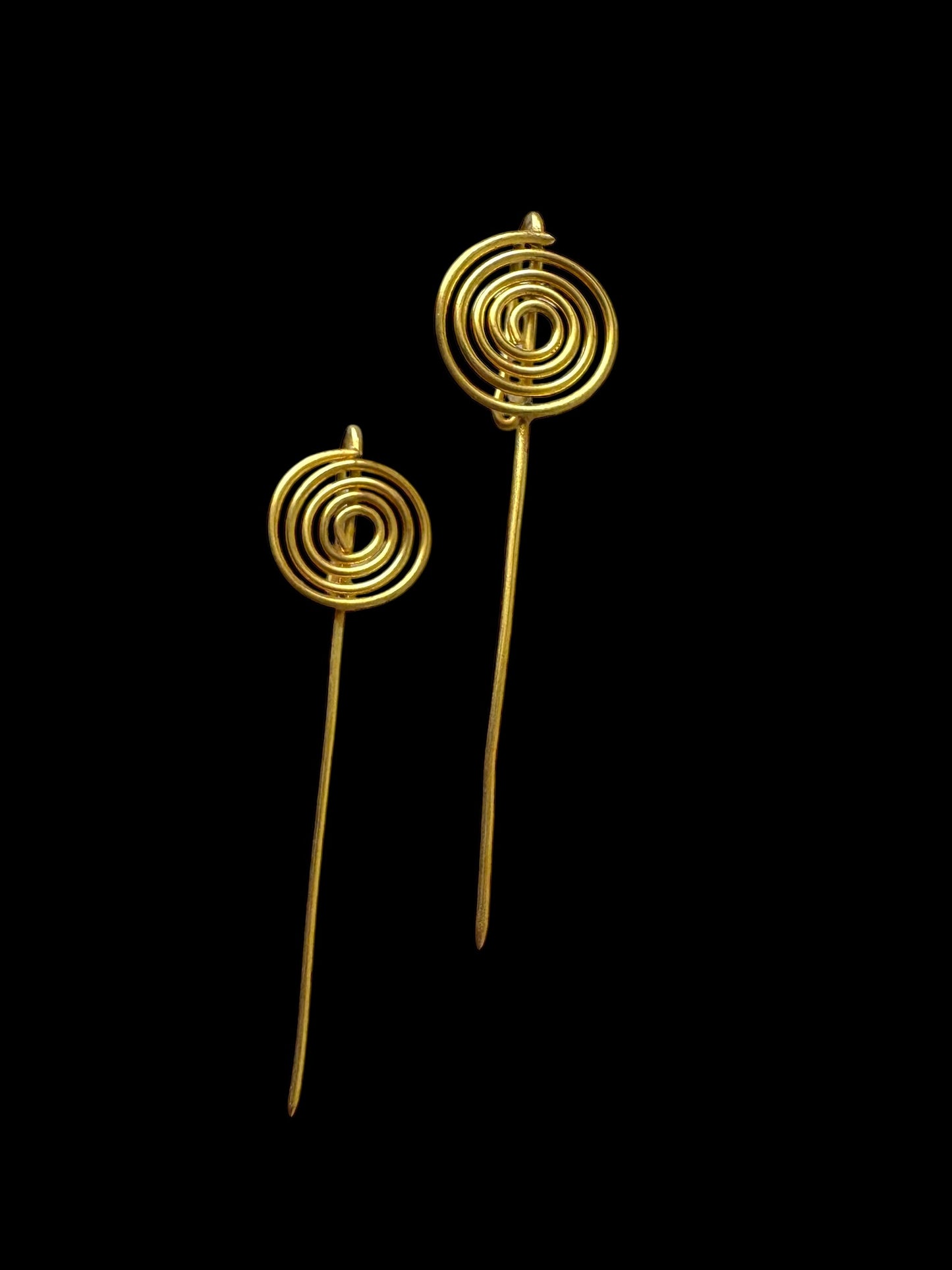 Minimalist Spiral Brass Earcuff Earrings