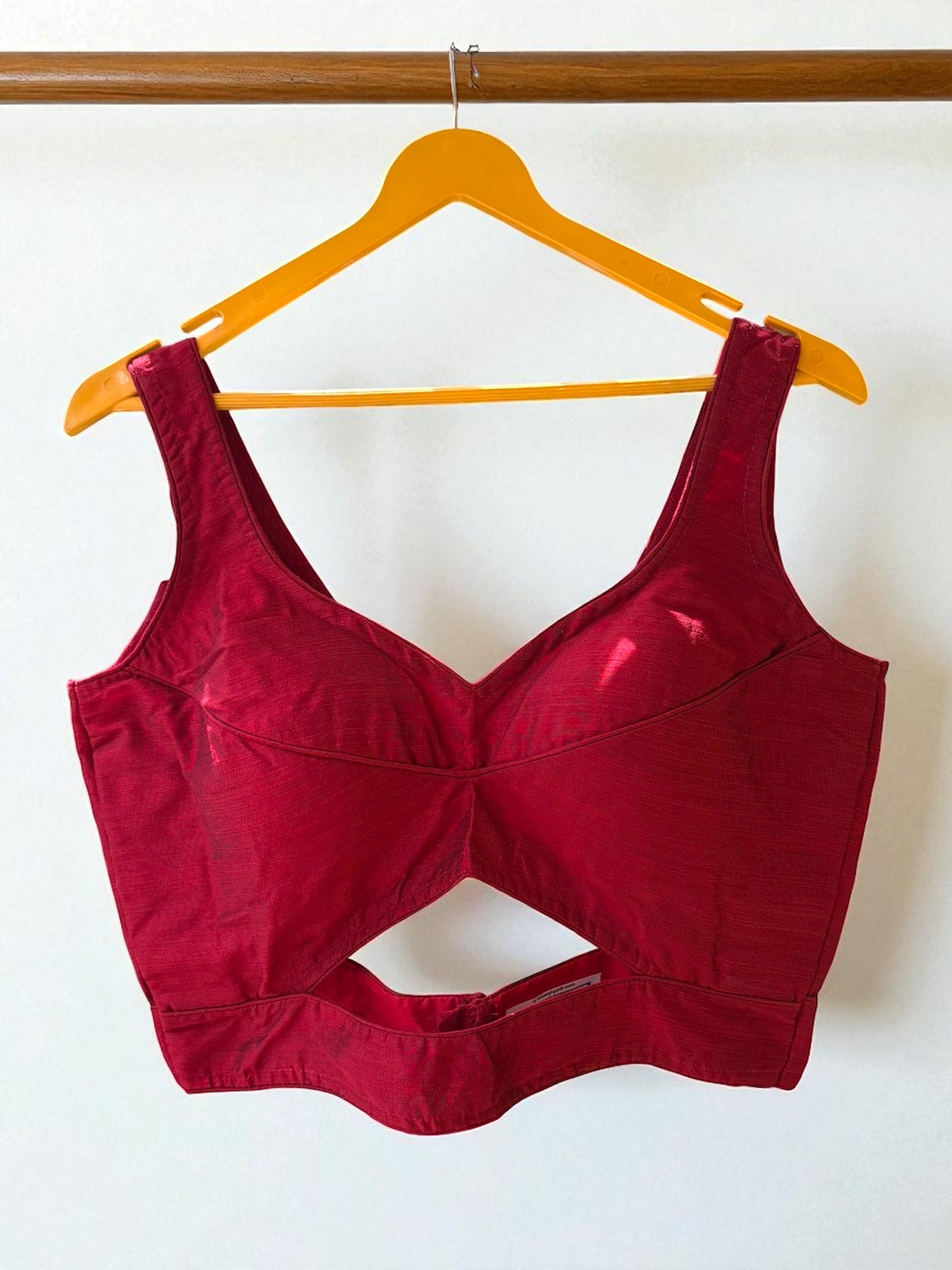 Peekaboo Sleeveless Blouse - Maroon