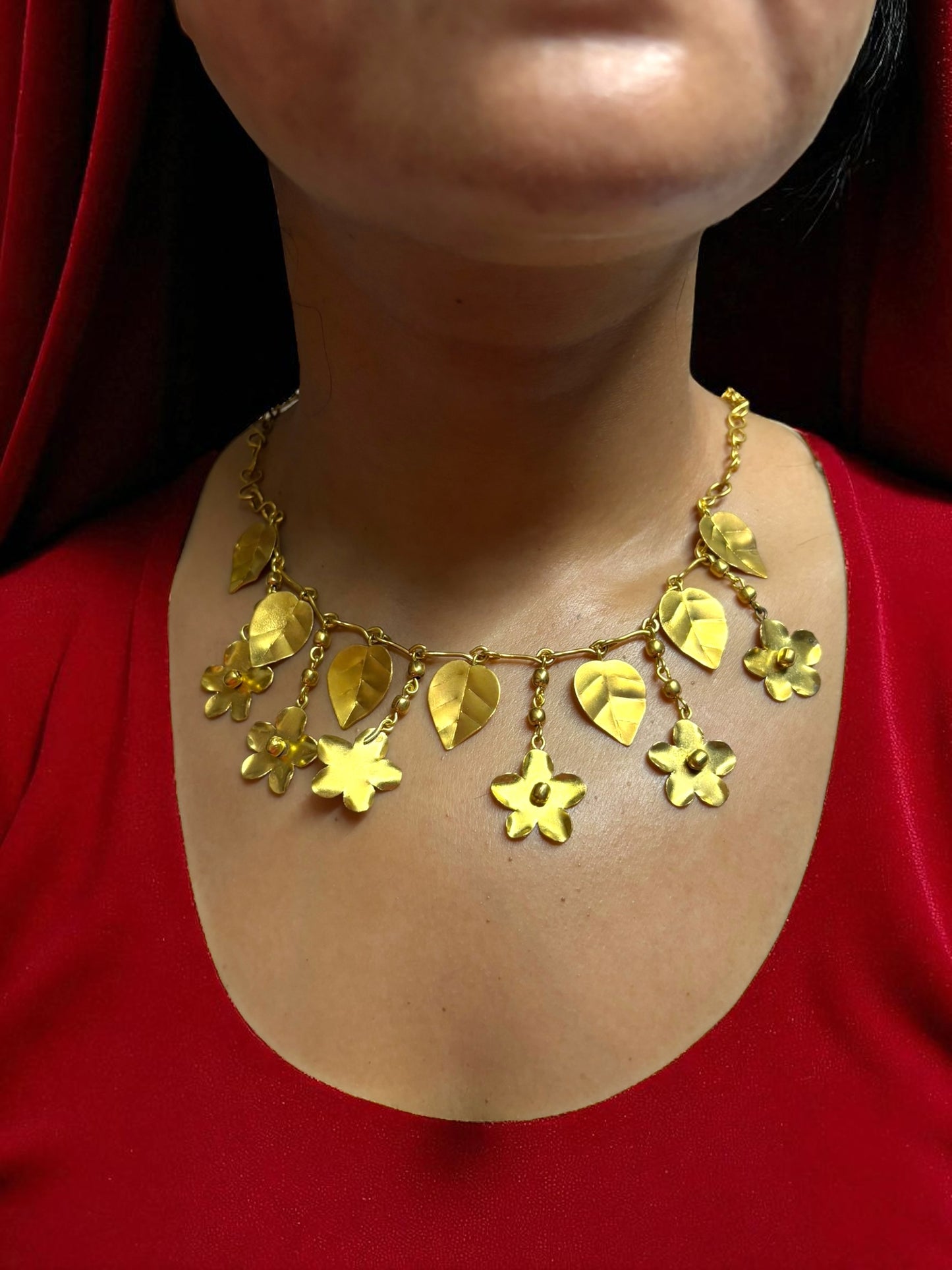 Phool Patti Brass Statement Necklace