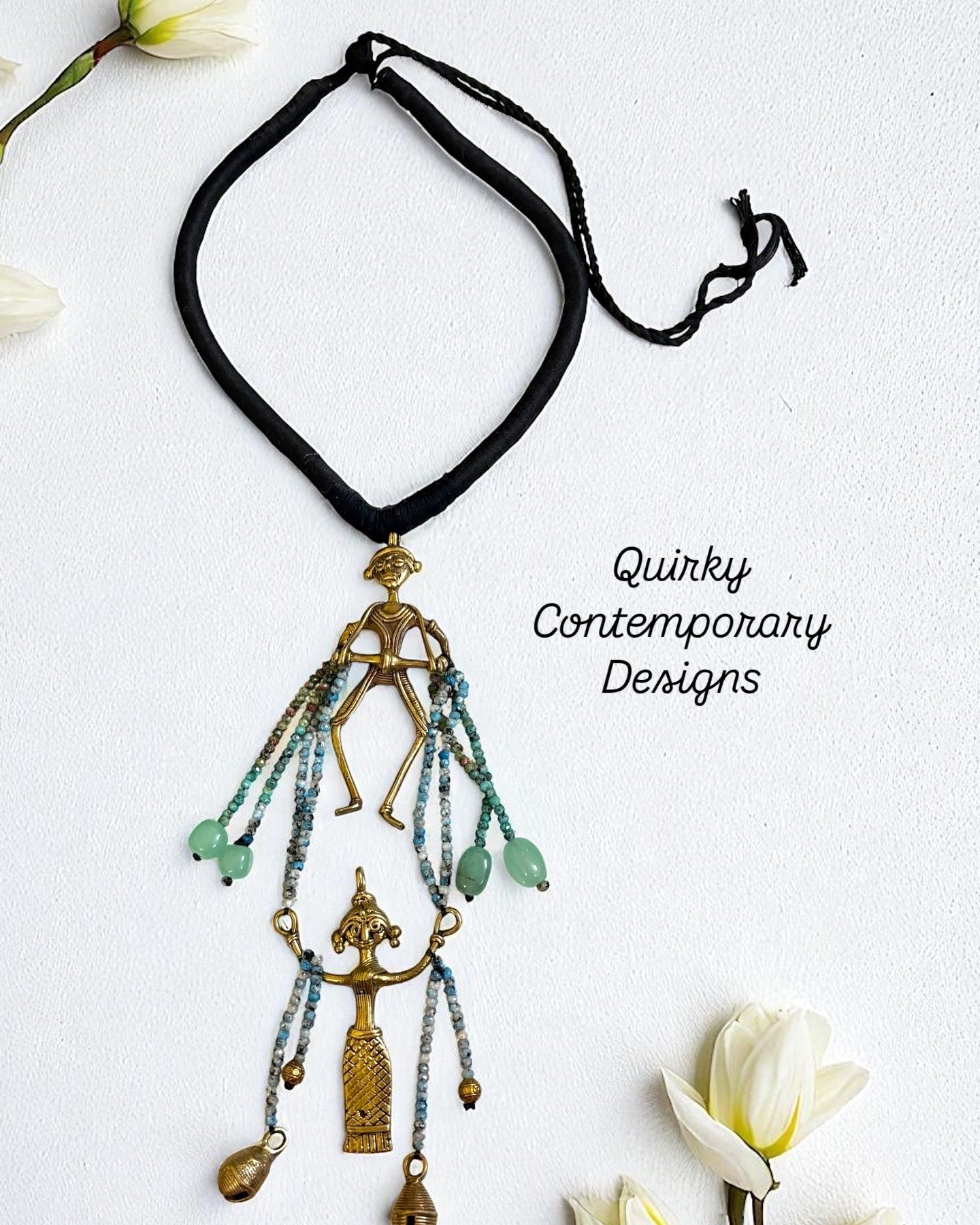 Dhamsa Dance Dokra Crystal Brass Necklace