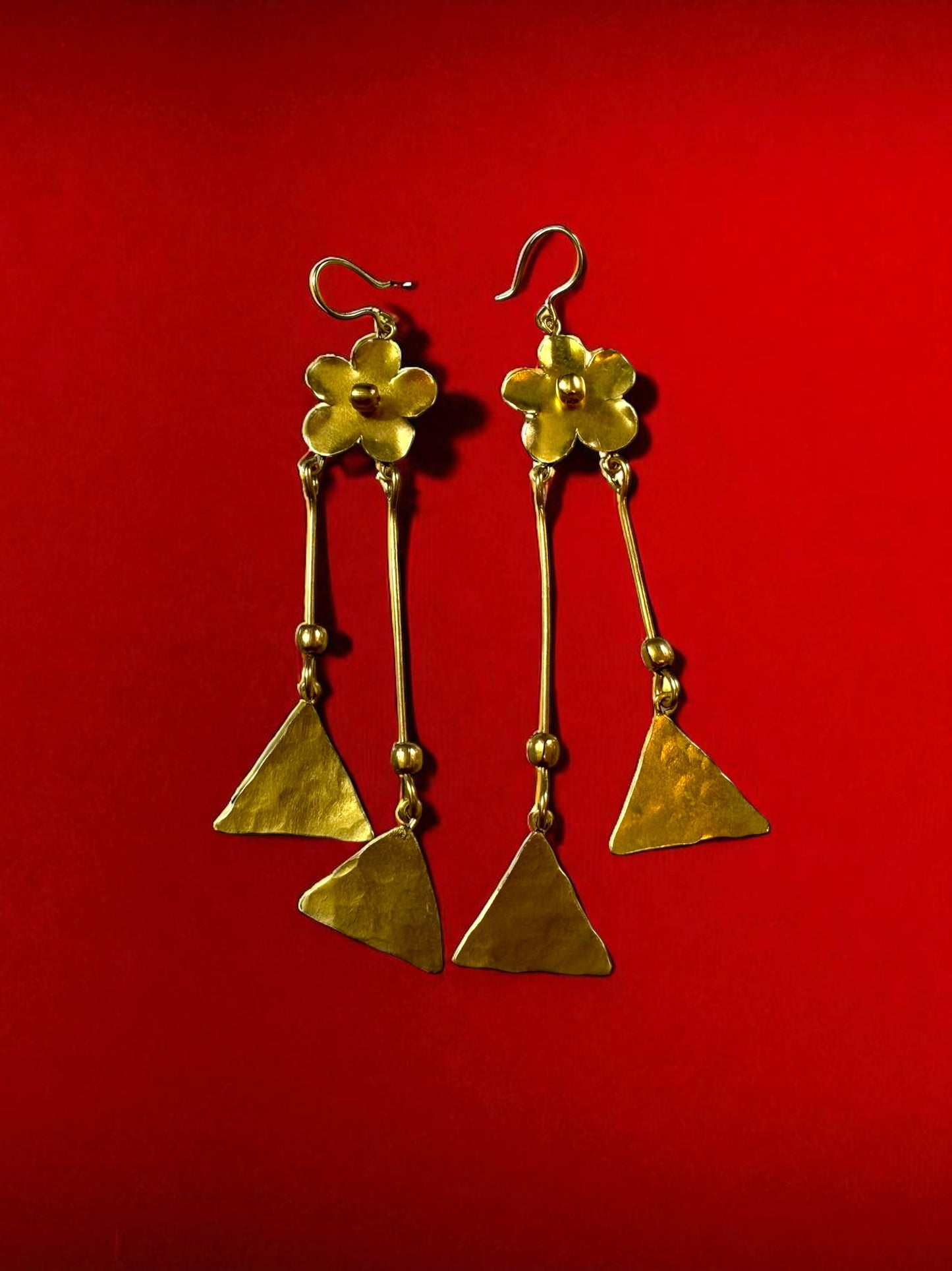 Flower Chandmala Brass Dangler Earrings