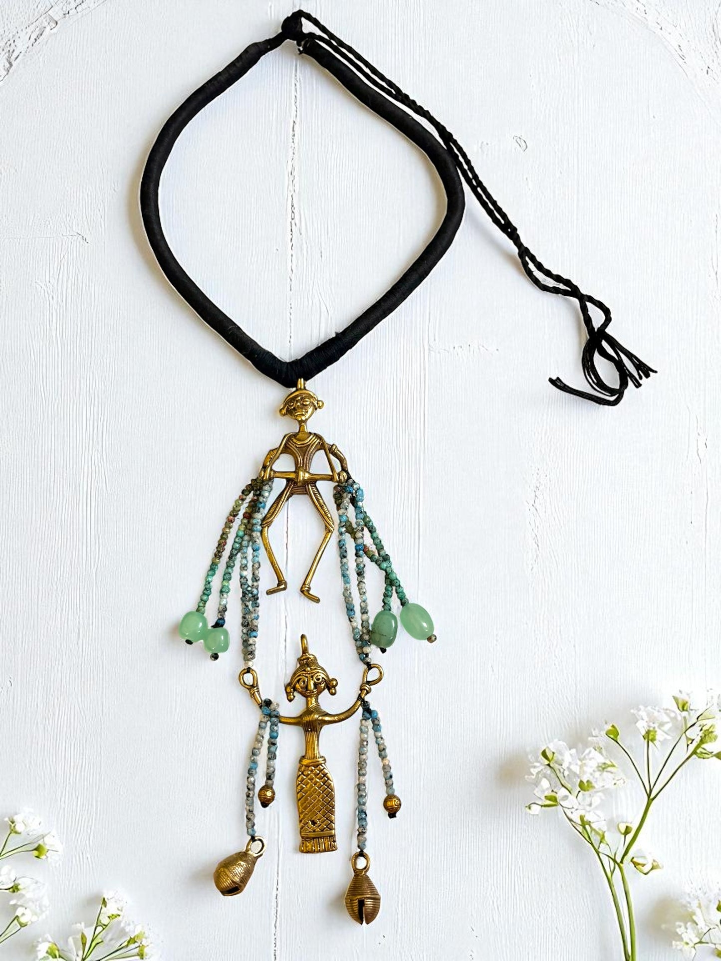 Dhamsa Dance Dokra Crystal Brass Necklace