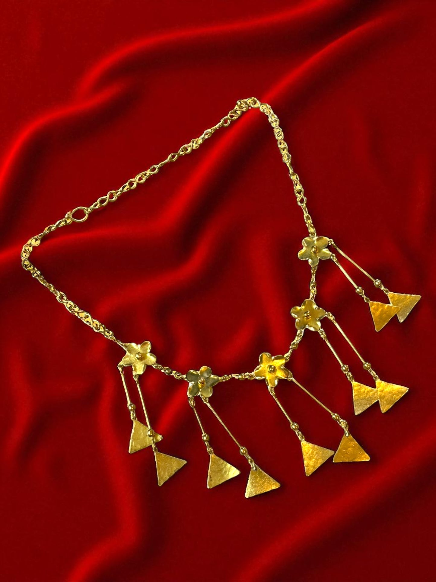 Flower Chandmala Brass Statement Necklace