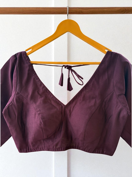Mrinmoyi Glass Sleeves Padded Blouse - Purple