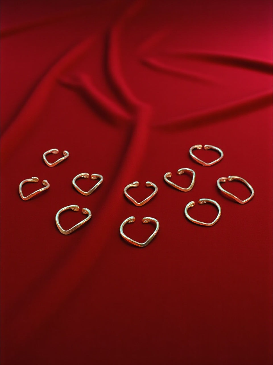 Minimalist V Brass Nail Ring Set ( Set of 10)