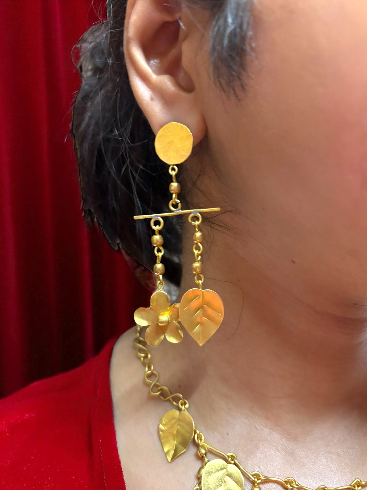 Phool Patti Brass Dangler Earrings