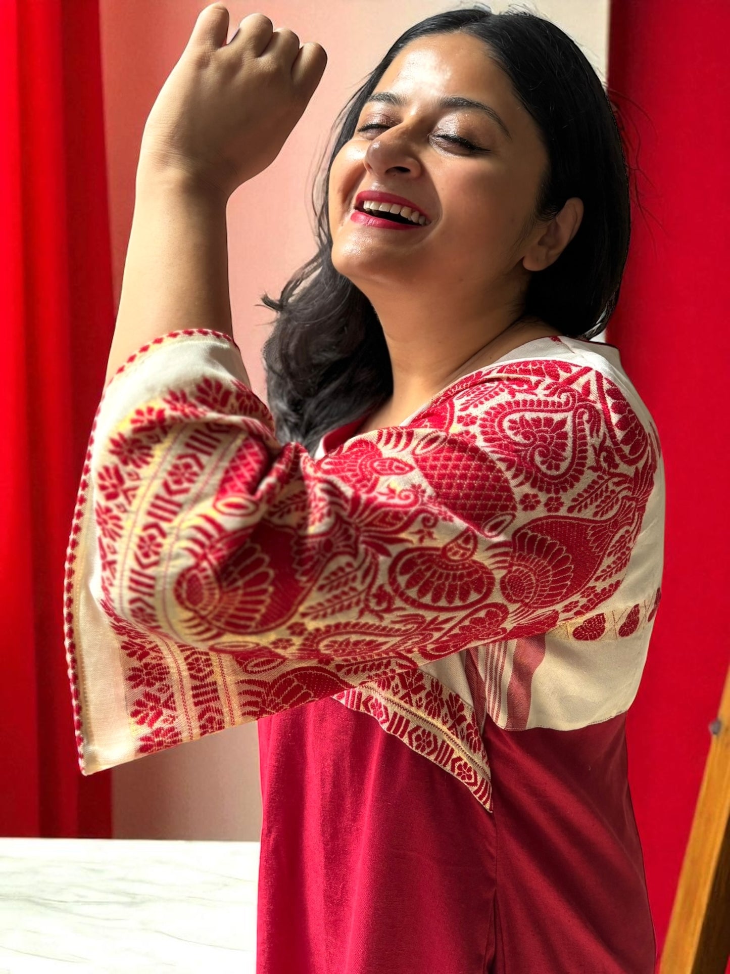 Atiya Assamese Cotton A-line Dress