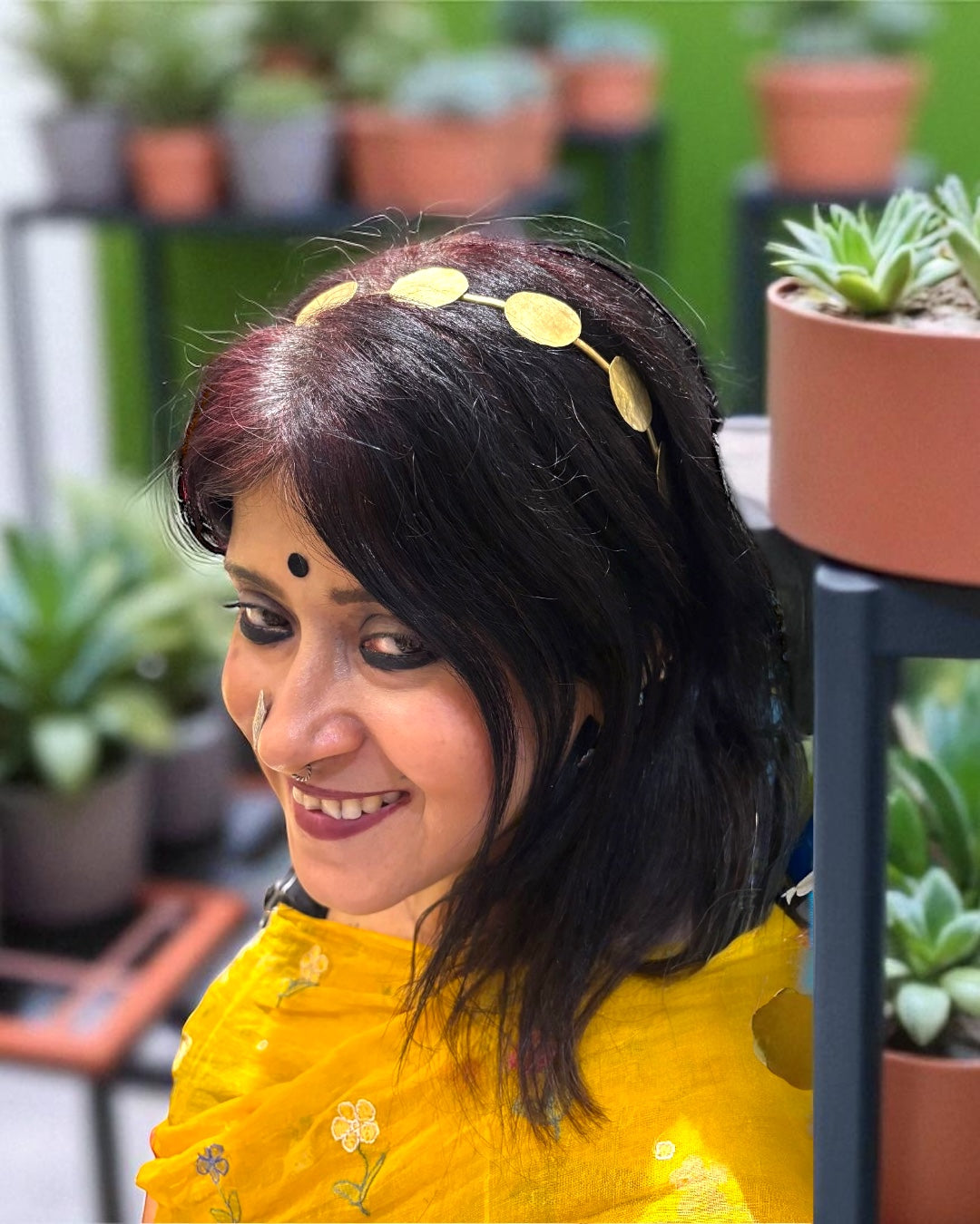 Devayana Coins Brass Hair Band Accessory