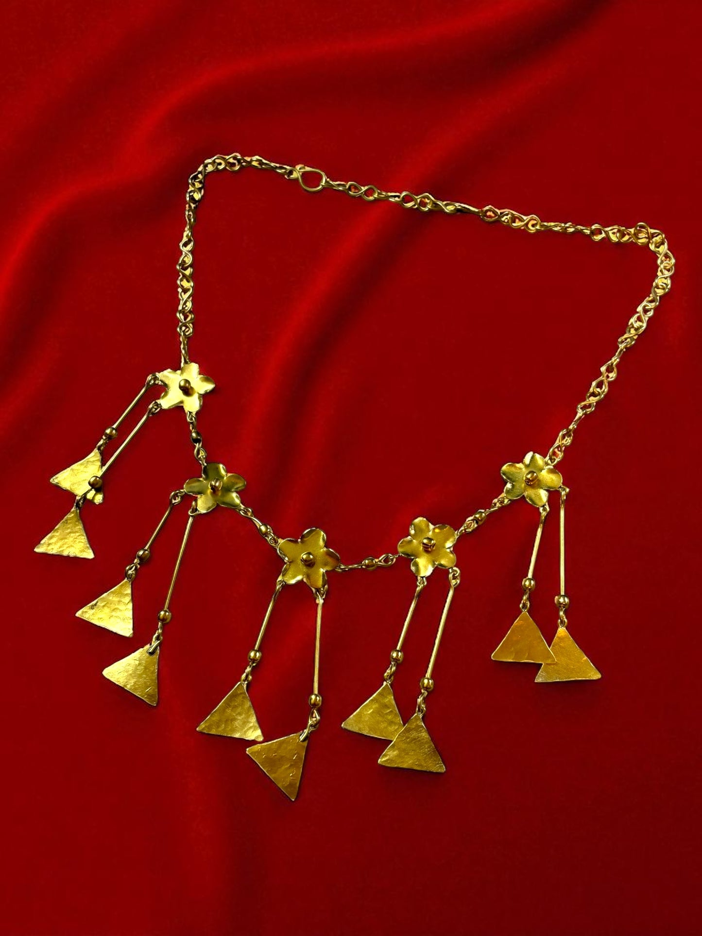 Flower Chandmala Brass Statement Necklace