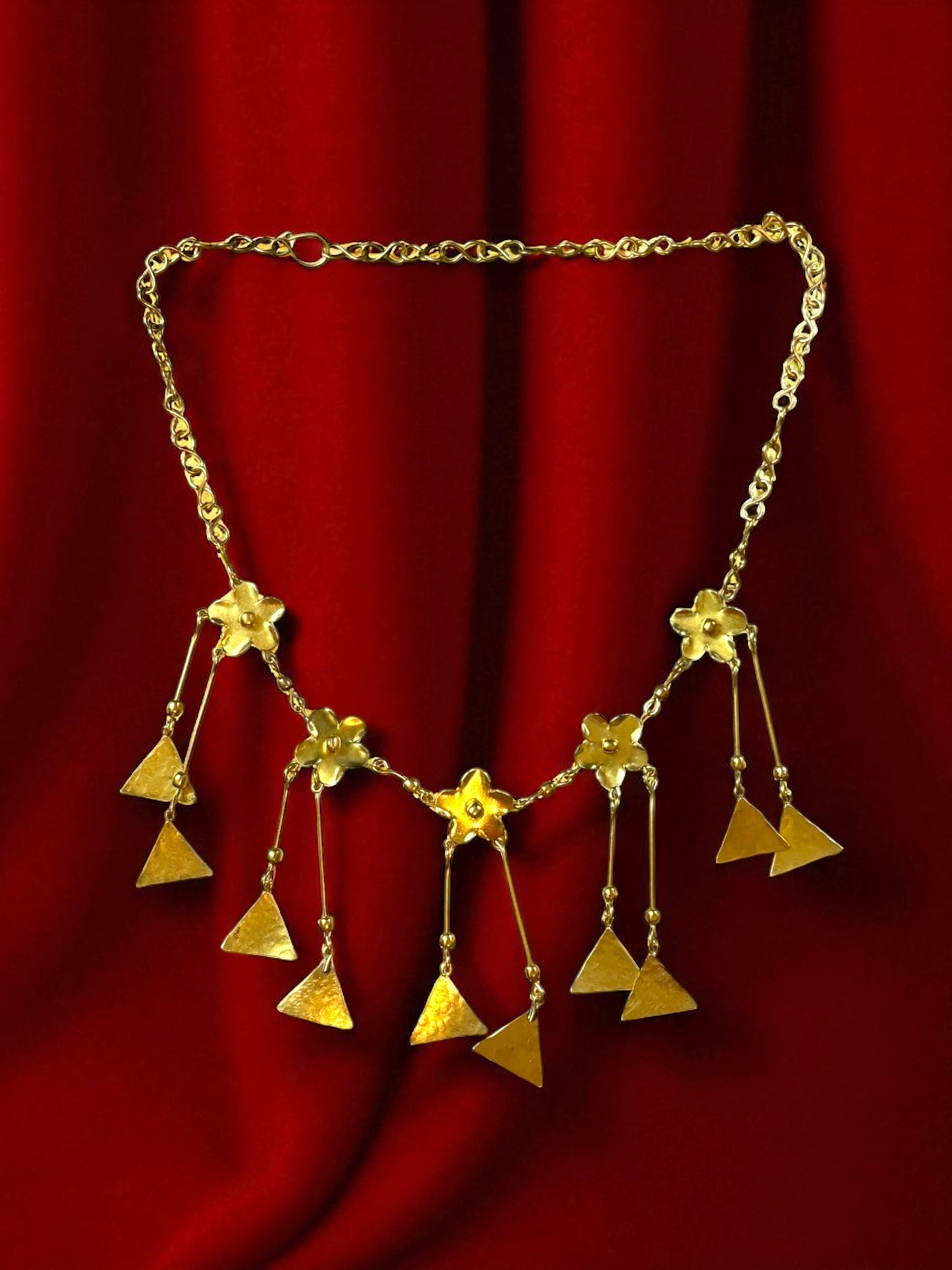Flower Chandmala Brass Statement Necklace