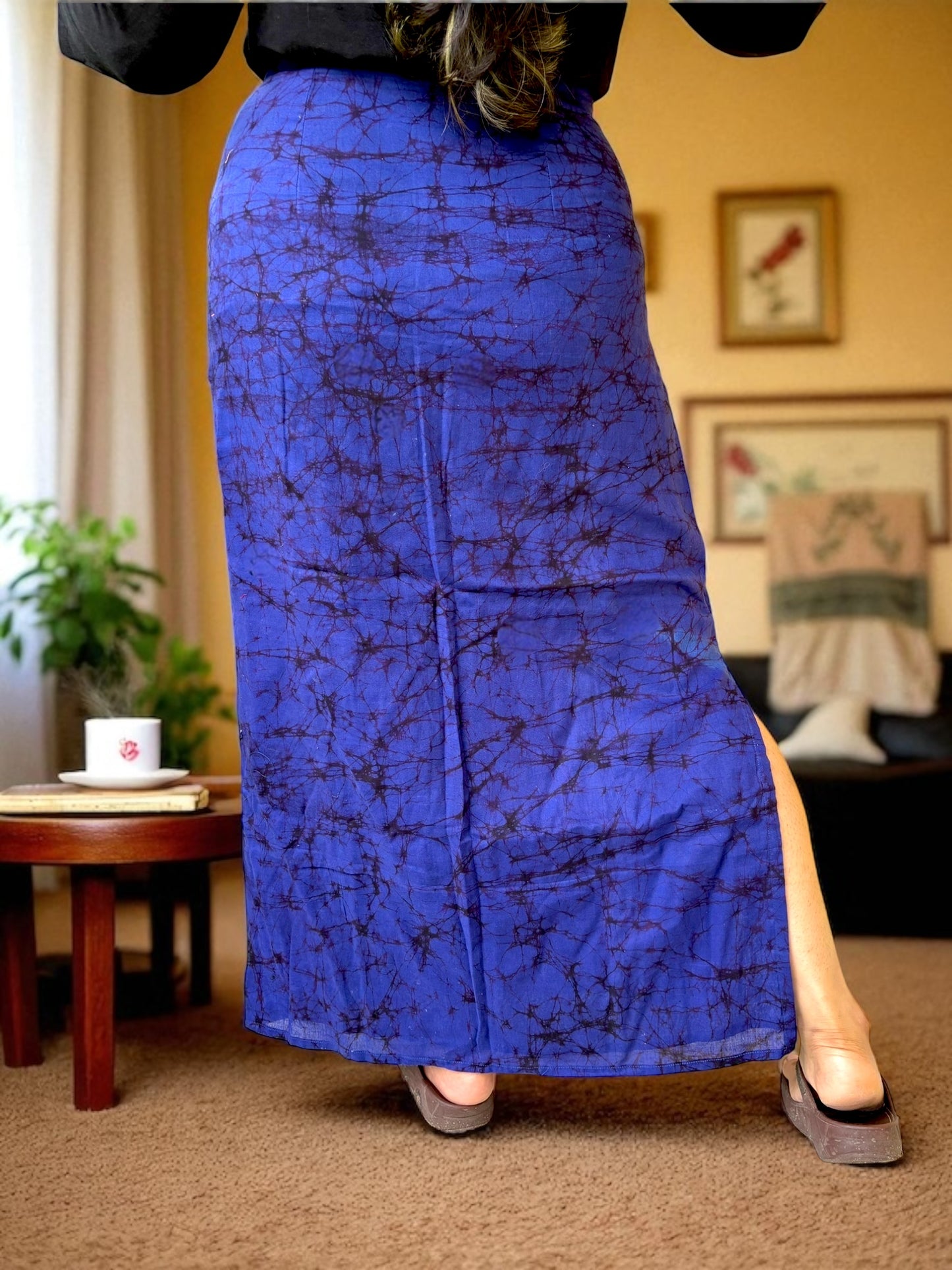 Kanthachitra Kanthastitch Cotton Long Skirt - Violet