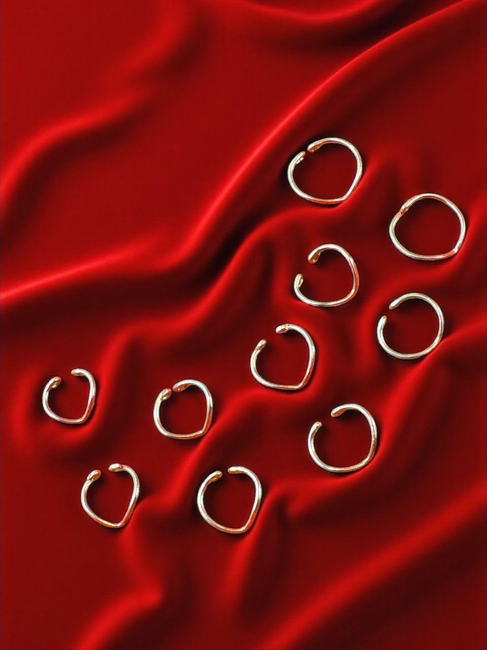 Minimalist V Brass Nail Ring Set ( Set of 10)