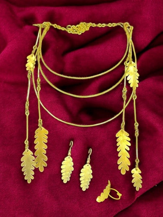 autumn-leaflet-brass-necklace-jewelry-set-necklace-earrings-ring