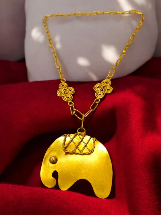 baby-elephant-brass-necklace-jewelry-set-necklace-earrings-ring