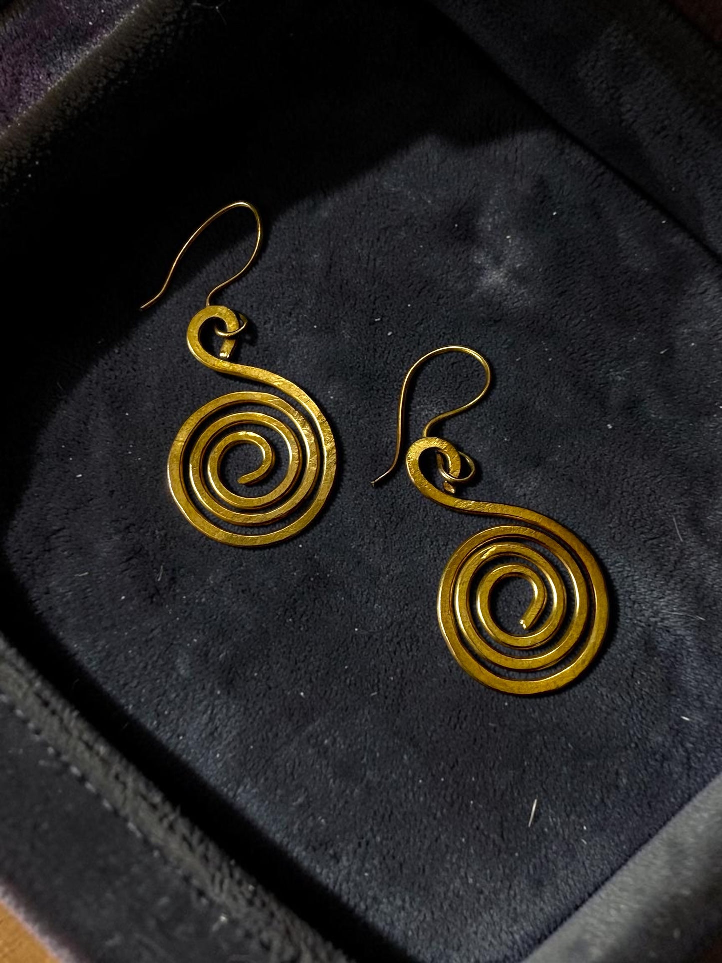 Round Spiral Brass Dangler Earrings
