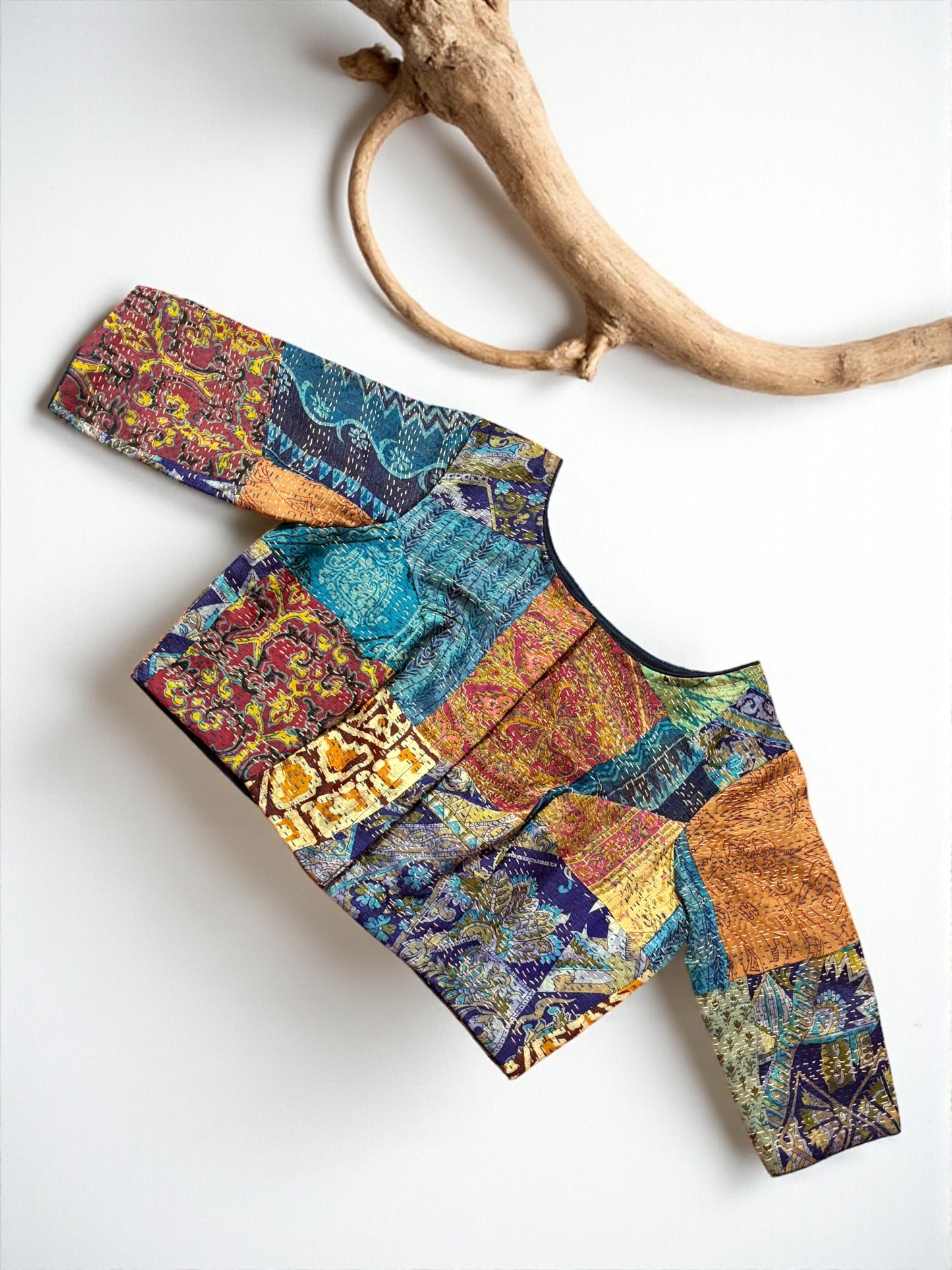 Kantha Patchwork Glass Sleeves Blouse