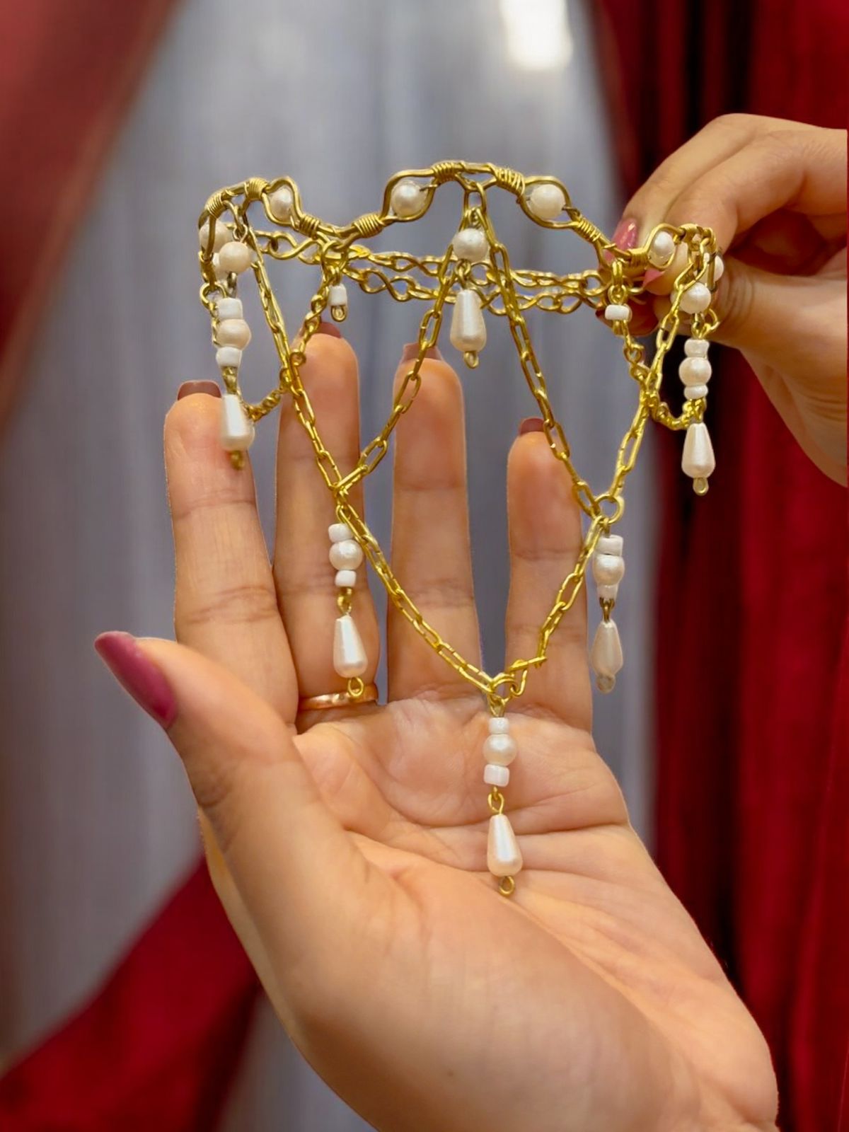 Queen Charlotte Crystal and Brass Choker Necklace - White