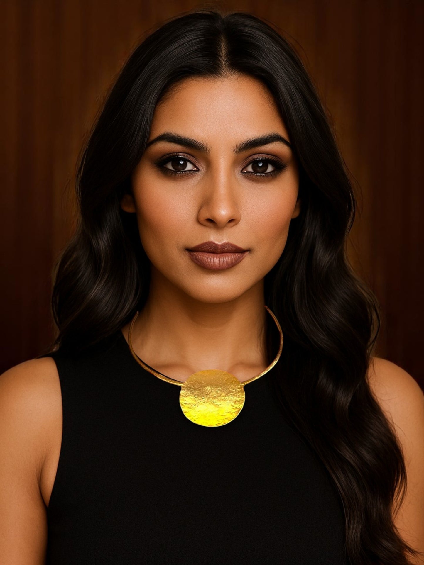 Statement Coin Brass Hasli Necklace