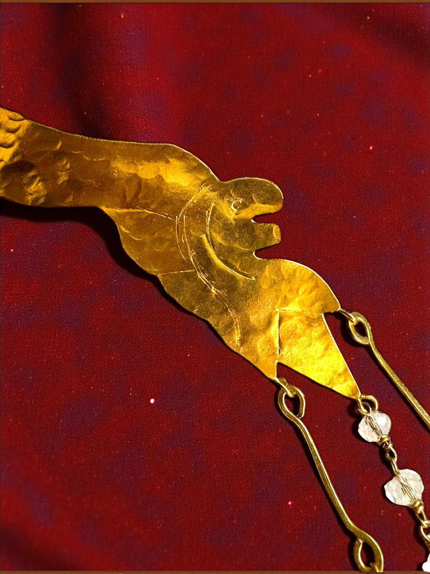 Royal Leona Brass and Crystal Statement Necklace