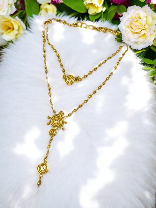 double-layered-long-spiral-pendant-brass-necklace