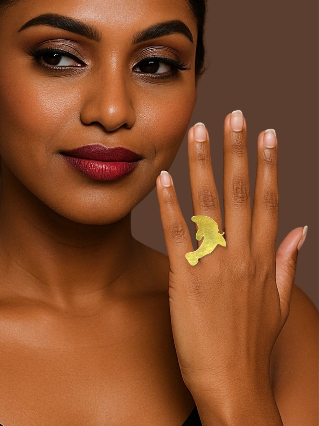 Dolphin Brass Ring