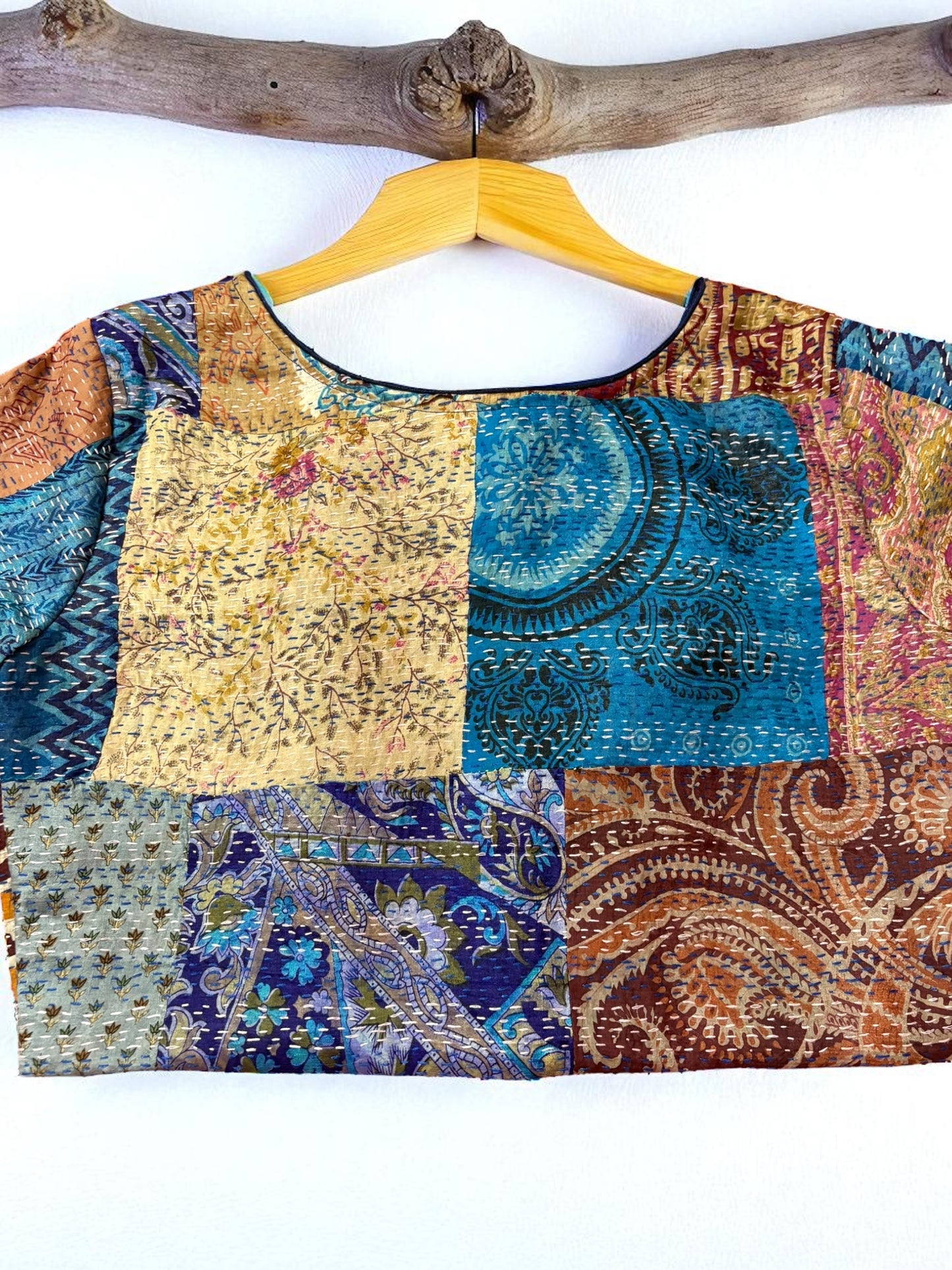 Kantha Patchwork Glass Sleeves Blouse
