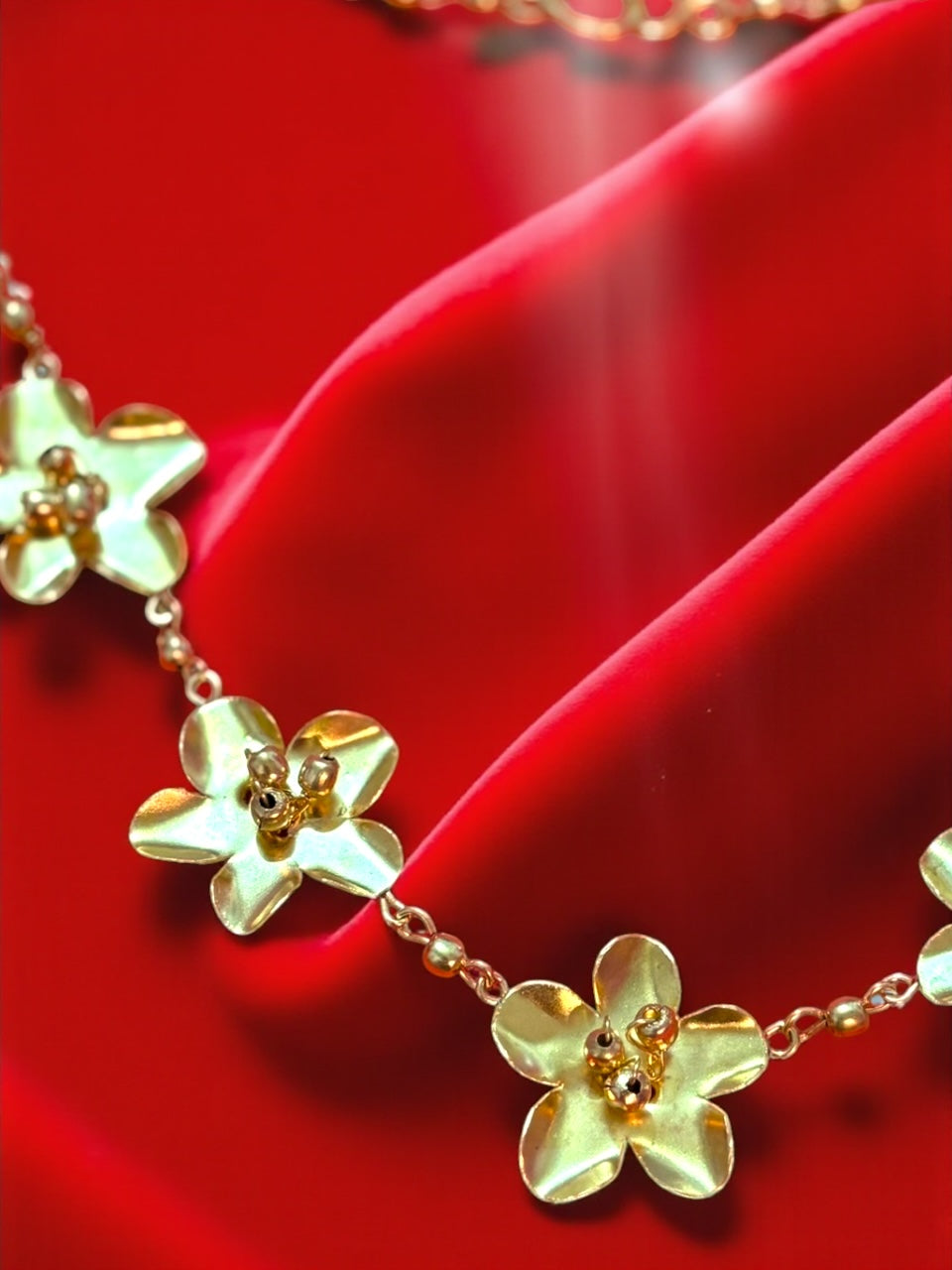 Ghungru Beads Brass Necklace Jewelry Set (Necklace + Stud Earrings)