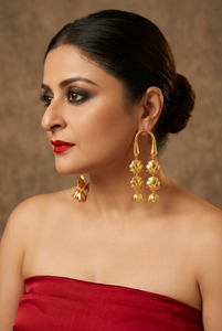 Mrinalini Premium Sculptural Brass Dangler Earrings
