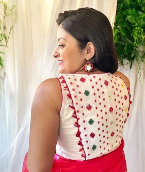 Tanuja Jamdani Blouse - White