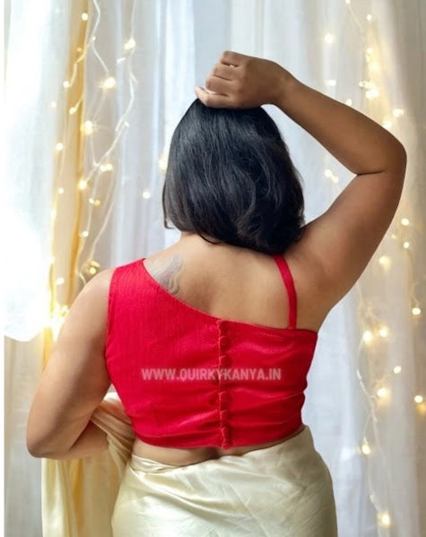 Red She Said Assymetric Sleeves Blouse - Red