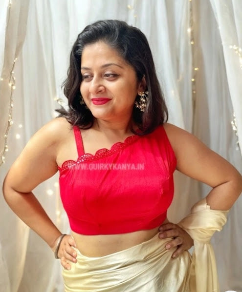 Red She Said Assymetric Sleeves Blouse - Red