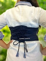 kaiya-gamchha-cotton-corset-blue